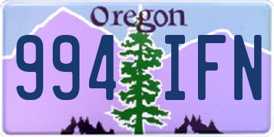 OR license plate 994IFN