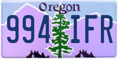 OR license plate 994IFR
