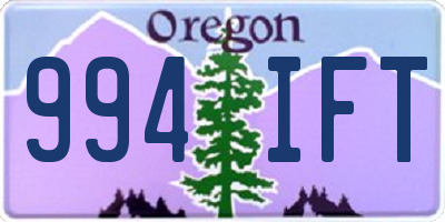 OR license plate 994IFT