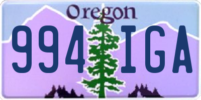 OR license plate 994IGA