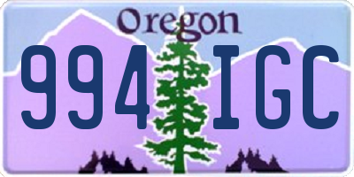 OR license plate 994IGC