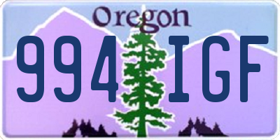 OR license plate 994IGF