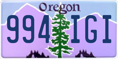 OR license plate 994IGI