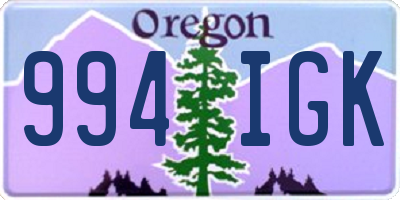 OR license plate 994IGK