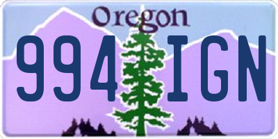 OR license plate 994IGN