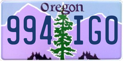 OR license plate 994IGO