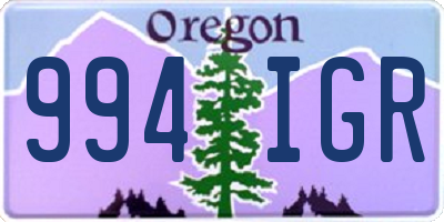 OR license plate 994IGR