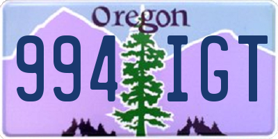 OR license plate 994IGT