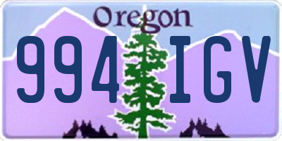 OR license plate 994IGV