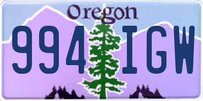 OR license plate 994IGW