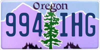 OR license plate 994IHG