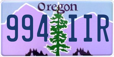 OR license plate 994IIR