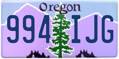 OR license plate 994IJG