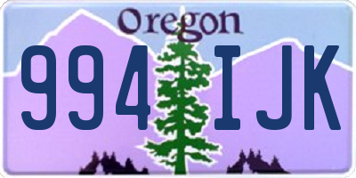 OR license plate 994IJK