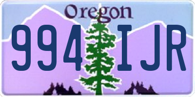 OR license plate 994IJR