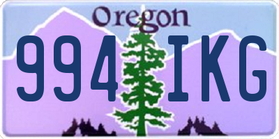 OR license plate 994IKG