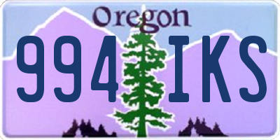 OR license plate 994IKS