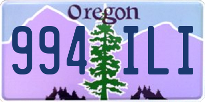OR license plate 994ILI