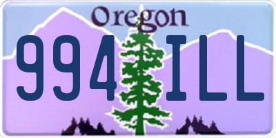 OR license plate 994ILL