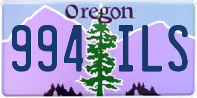 OR license plate 994ILS