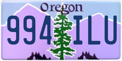 OR license plate 994ILU