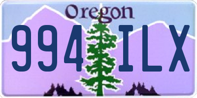 OR license plate 994ILX