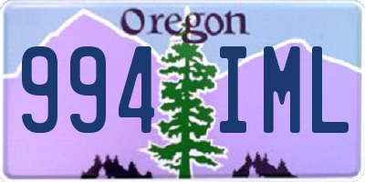 OR license plate 994IML