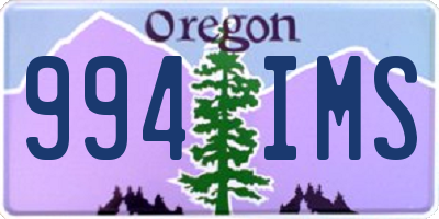 OR license plate 994IMS