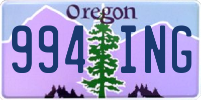 OR license plate 994ING