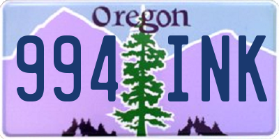 OR license plate 994INK