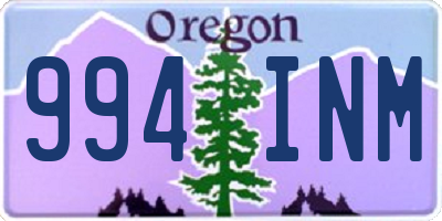 OR license plate 994INM