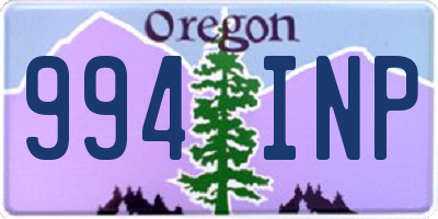 OR license plate 994INP