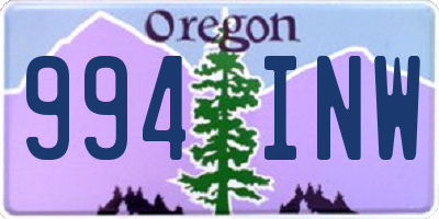 OR license plate 994INW