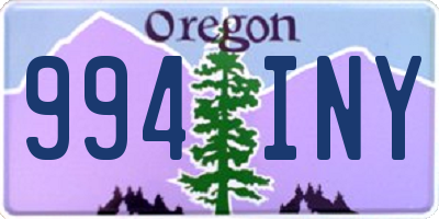 OR license plate 994INY