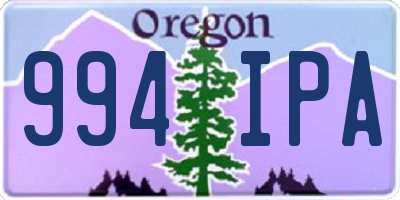 OR license plate 994IPA