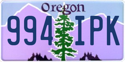 OR license plate 994IPK