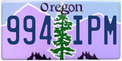 OR license plate 994IPM