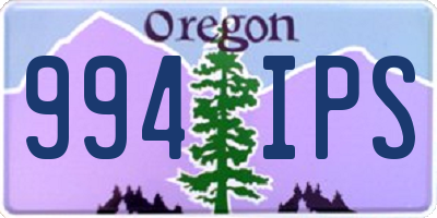 OR license plate 994IPS