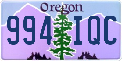 OR license plate 994IQC