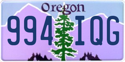 OR license plate 994IQG