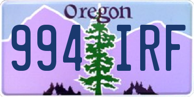 OR license plate 994IRF