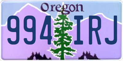OR license plate 994IRJ