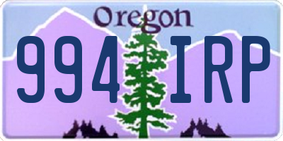 OR license plate 994IRP