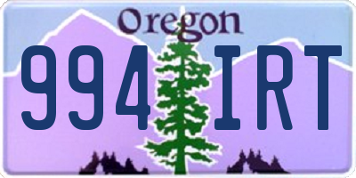 OR license plate 994IRT