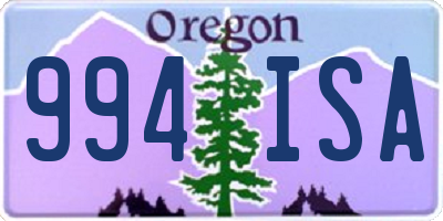 OR license plate 994ISA