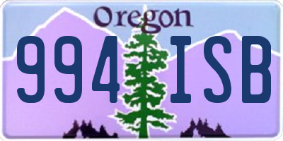 OR license plate 994ISB