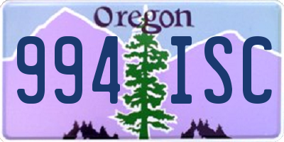 OR license plate 994ISC