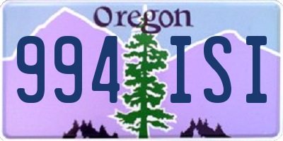 OR license plate 994ISI