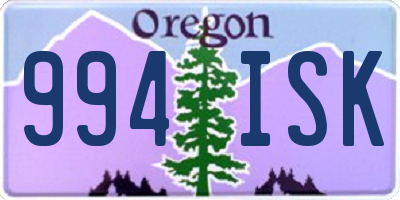 OR license plate 994ISK