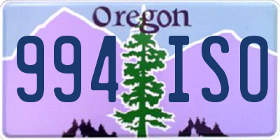 OR license plate 994ISO